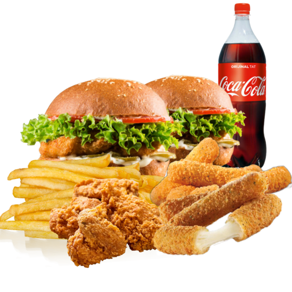 Arkadaş Tavuk Burger & Stick Menü (2 Kişilik)