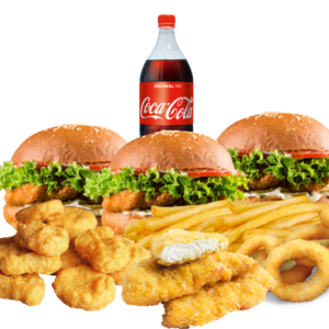 Kalabalık Tavuk Burger & Nugget Menü (3 Kişilik)