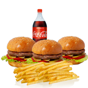Kalabalık Burger Menü (3 Kişilik)