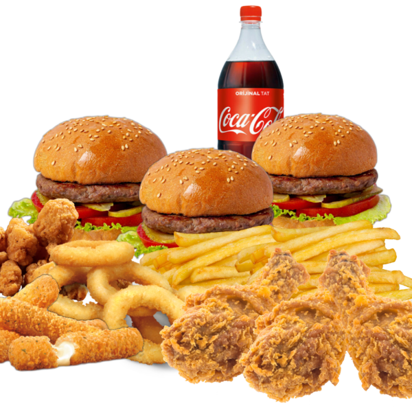 Süper Kalabalık Burger Menü (3 Kişilik)