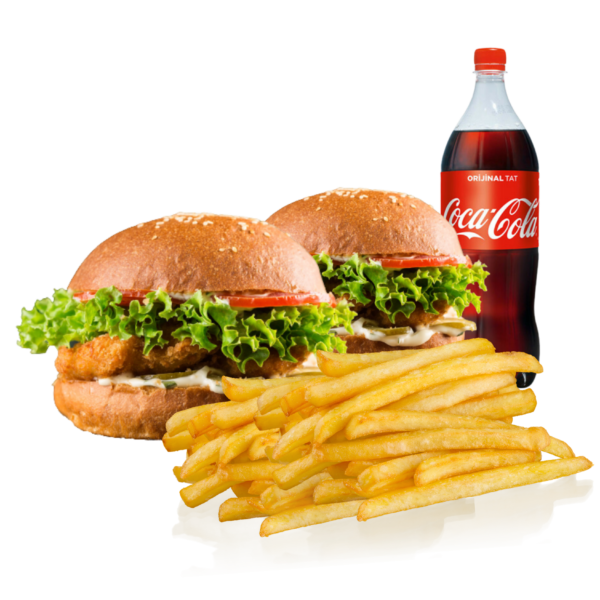 Arkadaş Tavuk Burger Menü (2 Kişilik)