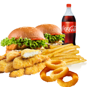 Arkadaş Tavuk Burger & Halka Menü (2 Kişilik)